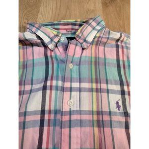 Polo Ralph Lauren Pastel Plaid Classic Fit Button Down Shirt‎ Size XL